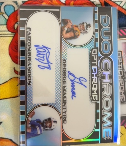 2025 Leaf Optichrome Duo Chrome #Duo Chrome Faizon Brandon George MacIntyre — front