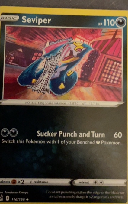 2022 Pokemon Lost Origin #116 Seviper — front