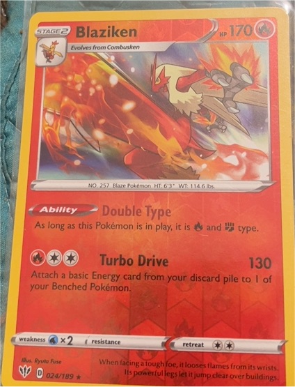 2020 Pokémon SWSH03: Darkness Ablaze #024 Blaziken — front