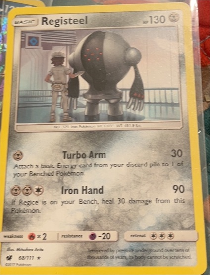 2017 Pokémon Crimson Invasion #68 Registeel — front