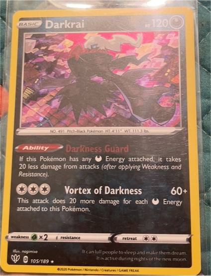 2020 Pokémon Darkness Ablaze #105 Darkrai — front