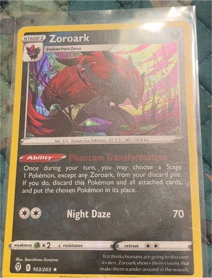 2021 Pokémon Evolving Skies #103 Zoroark — front