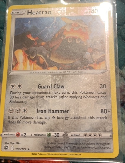 2022 Pokémon Brilliant Stars #100 Heatran — front