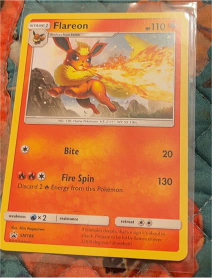 2019 Pokémon TCG SM186 Flareon — front