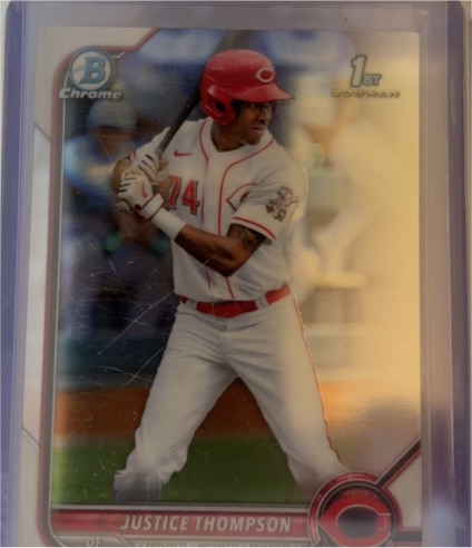 2022 Bowman Chrome Prospects #BCP-59 Justice Thompson — front