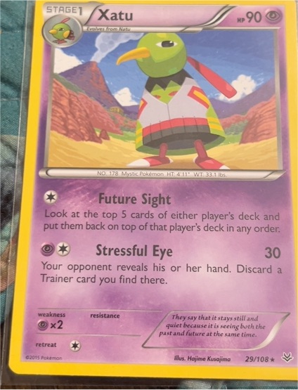 2015 Pokémon XY Roaring Skies #29 Xatu — front