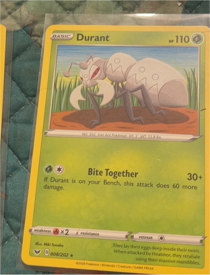 2020 Pokémon Sword & Shield #008 Durant — front