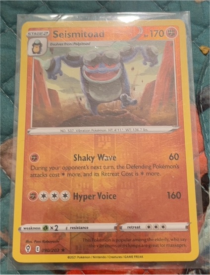 2021 Pokémon Evolving Skies #090 Seismitoad — front
