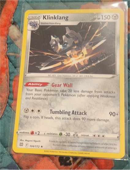 2022 Pokémon Sword & Shield Brilliant Stars #104 Klinklang — front