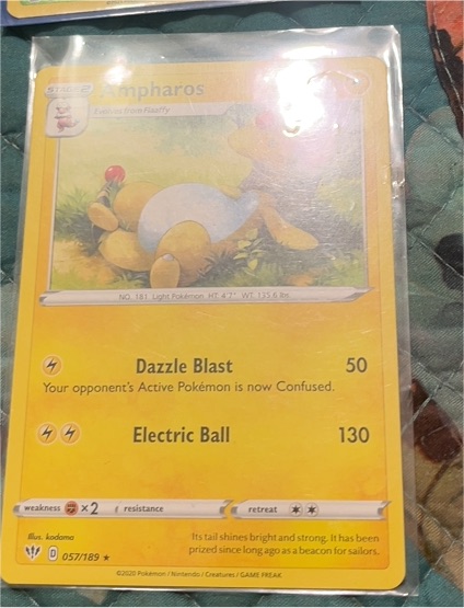 2020 Pokémon Darkness Ablaze #57 Ampharos — front