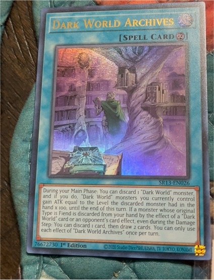 2020 Yugioh SR13-EN026 Dark World Archives — front