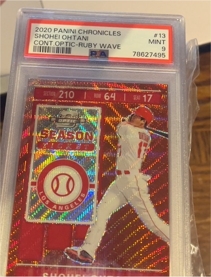 2020 Panini Chronicles #13 Shohei Ohtani Contenders Optic Ruby Wave — front