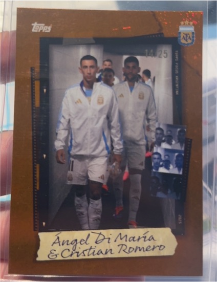2023 Topps Argentina #14/25 Angel Di Maria & Cristian Romero — front