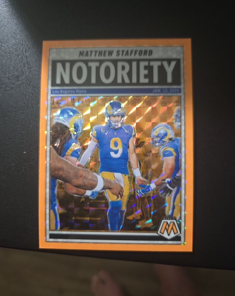 2025 Panini Mosaic #7 Matthew Stafford Notoriety — front