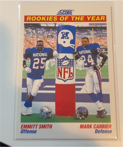 1991 Score #675 Emmitt Smith, Mark Carrier — front