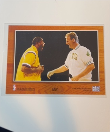 1994 SkyBox NBA Hoops #MB1 Magic Johnson & Larry Bird — front