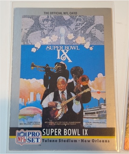 1990 Pro Set #9 Super Bowl IX Pittsburgh Steelers vs Minnesota Vikings — front