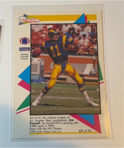 1991 Pacific Flash Cards #31 Jim Everett — front