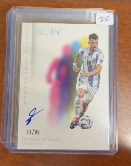 2024-25 Panini Noir Soccer #21 Giovani Lo Celso Shadow Signatures — front