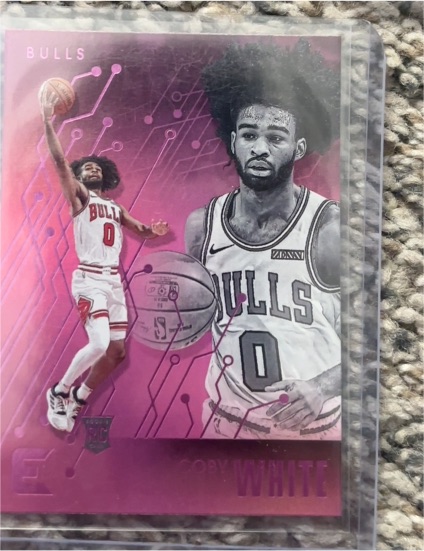 2019-20 Panini Chronicles #216 Coby White Essentials Pink Parallel Rookie — front