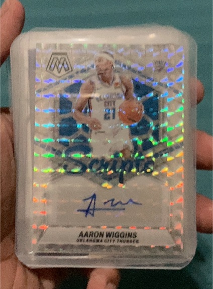 2023-24 Panini Mosaic Scripts #MS-WIG Aaron Wiggins — front