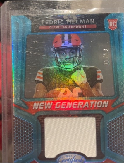 2023 Panini Certified #NGJM-11 Cedric Tillman New Generation Jersey Patch — front