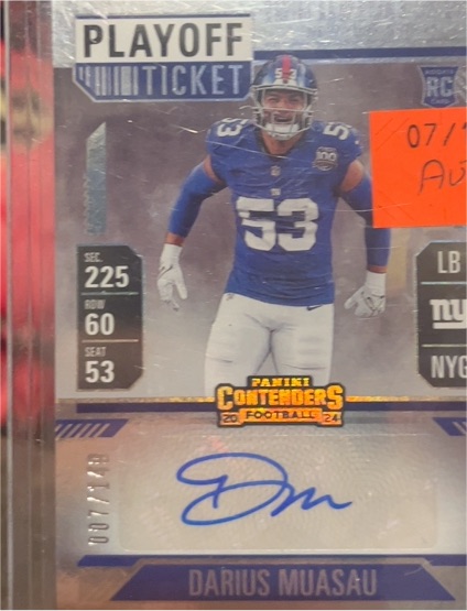 2024 Panini Contenders #237 Darius Muasau Rookie Ticket — front