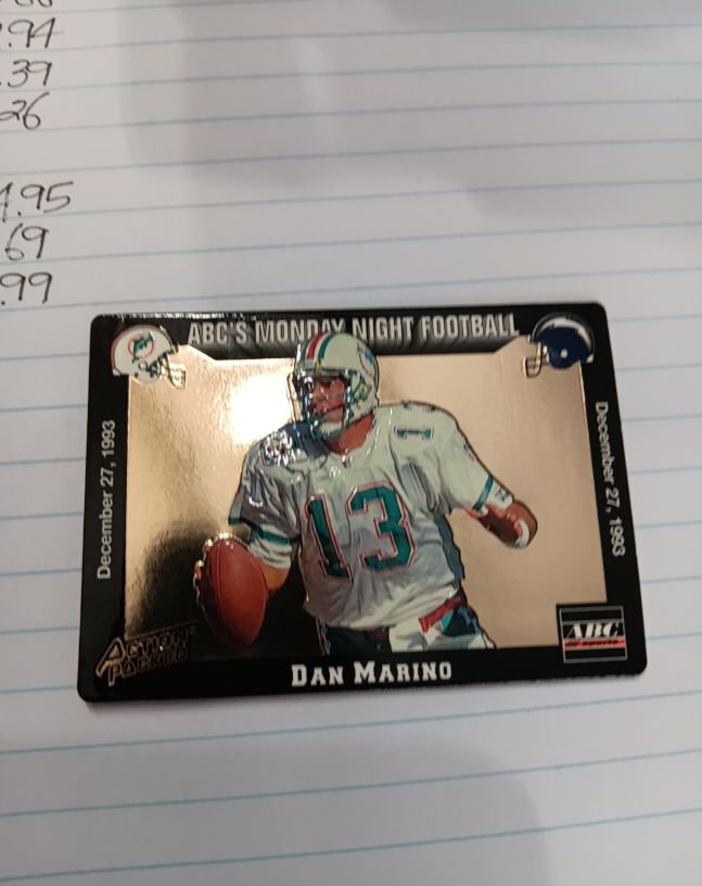 1993 Action Packed ABC Monday Night Football #72 Dan Marino — front