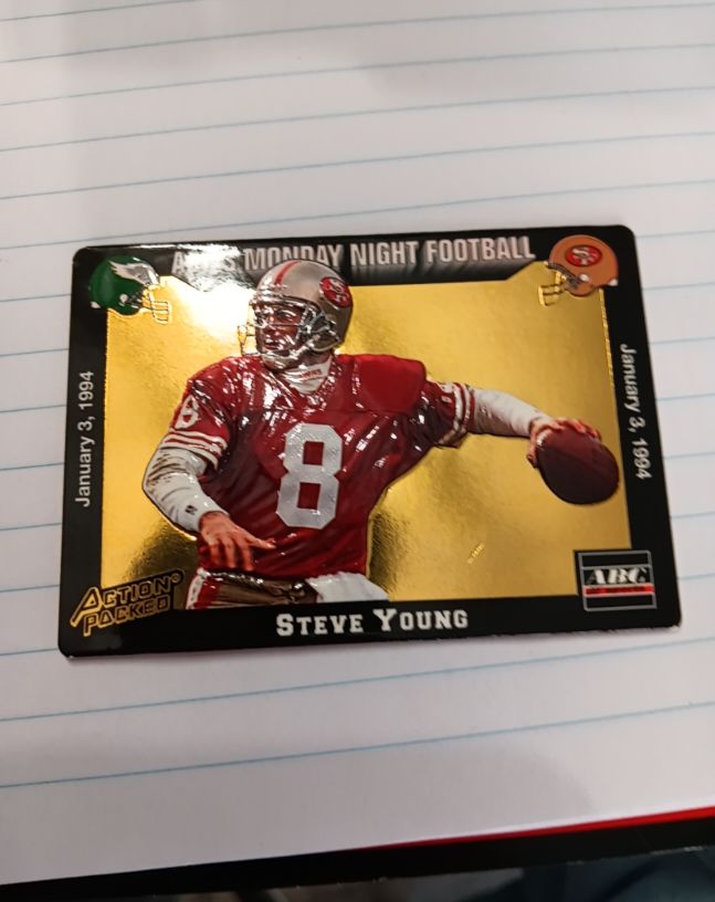 1993 Action Packed Monday Night Football #77 Steve Young — front