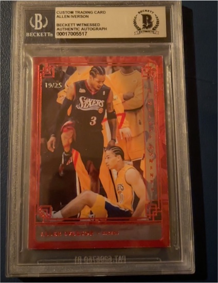 Custom Allen Iverson #19/25 Red Parallel — front