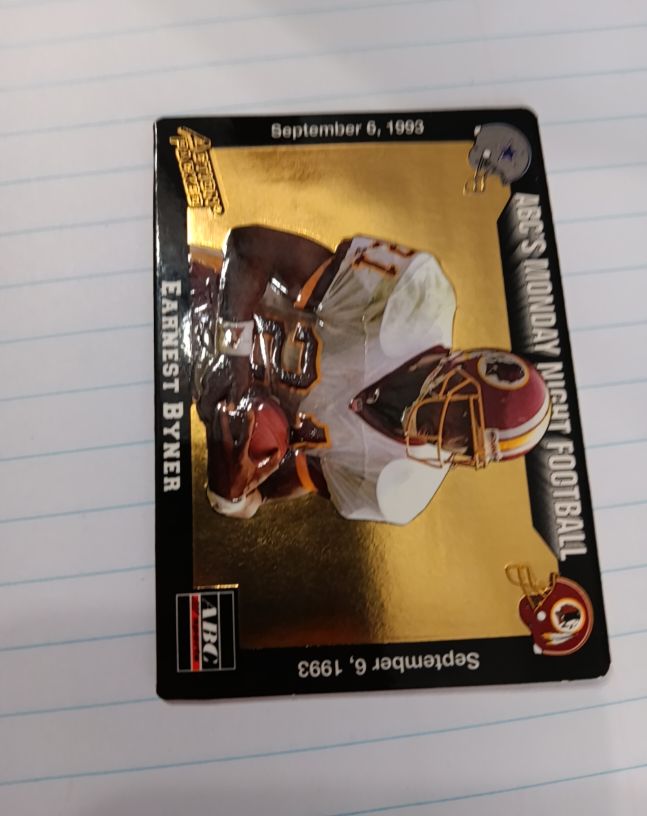 1993 Action Packed ABC's Monday Night Football Earnest Byner — front