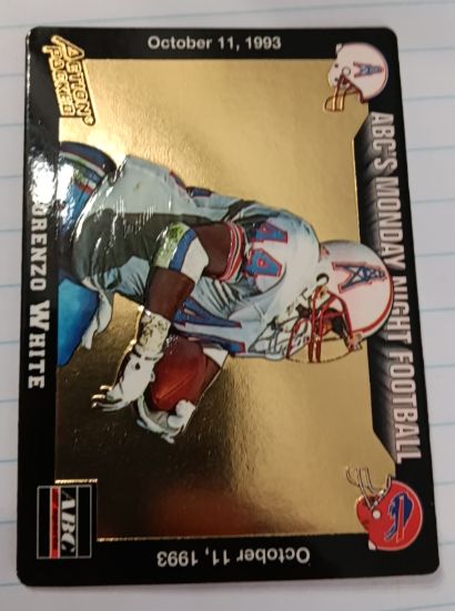 1993 Action Packed Monday Night Football #22 Lorenzo White — front