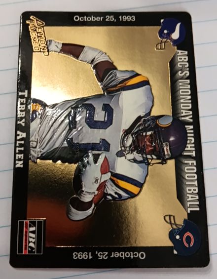 1993 Action Packed Monday Night Football #unknown Terry Allen — front