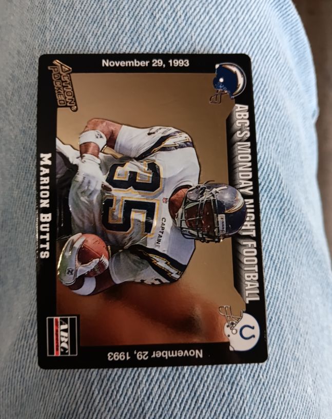 1993 Action Packed Monday Night Football #52 Marion Butts — front