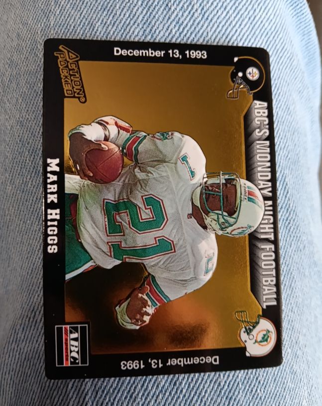 1993 Action Packed Monday Night Football #MN21 Mark Higgs — front