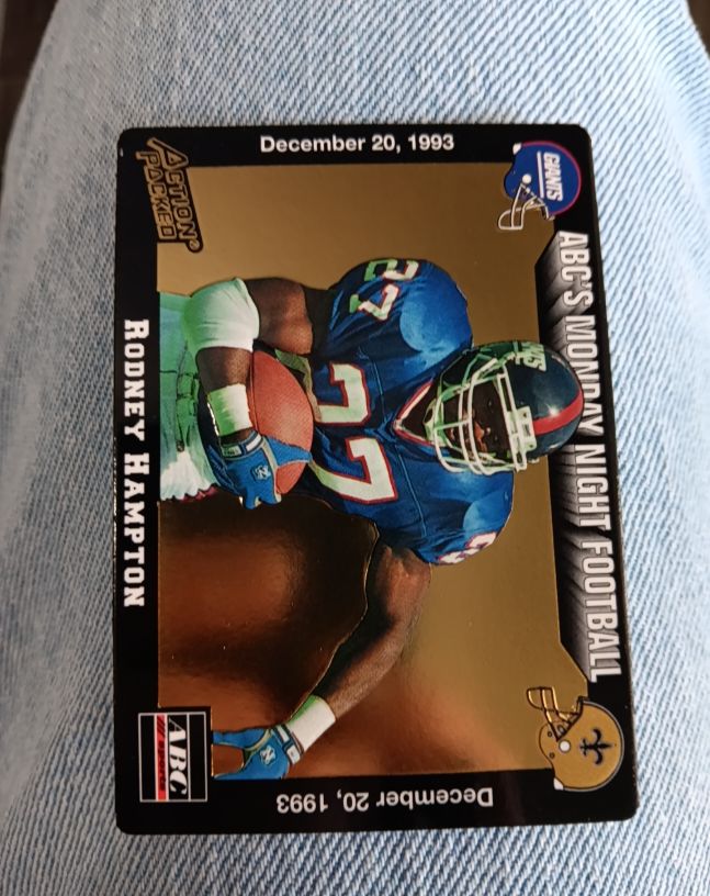 1993 Action Packed Monday Night Football #68 Rodney Hampton — front