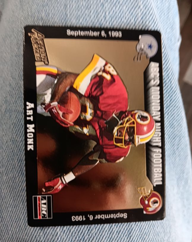 1993 Action Packed Monday Night Football #3 Art Monk — front
