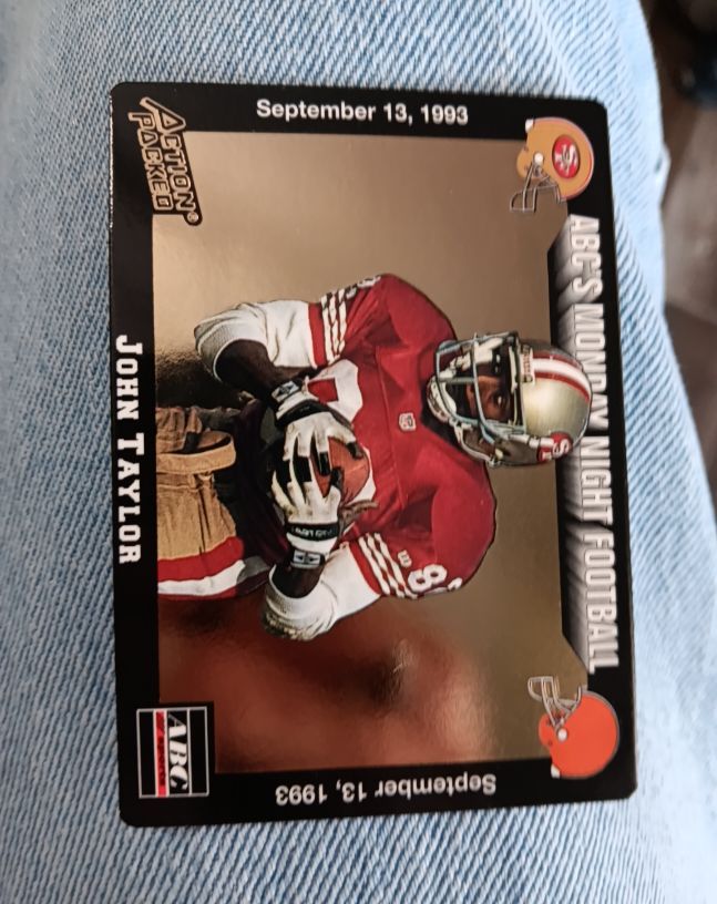 1993 Action Packed Monday Night Football #8 John Taylor — front