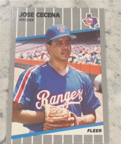 1989 Fleer #516 Jose Cecena Texas Rangers — front