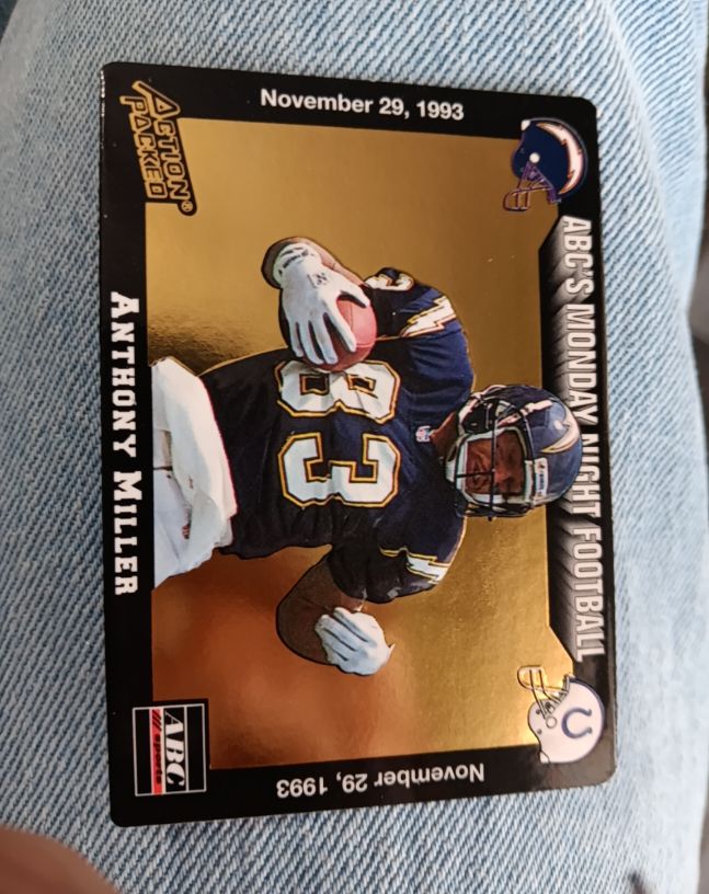 1993 Action Packed Monday Night Football #33 Anthony Miller — front