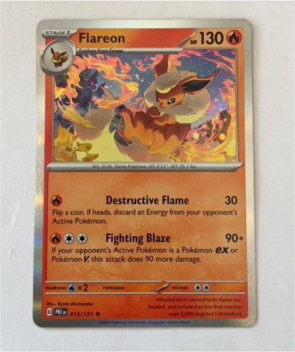 2025 Pokémon Prismatic Evolutions #013 Flareon — front