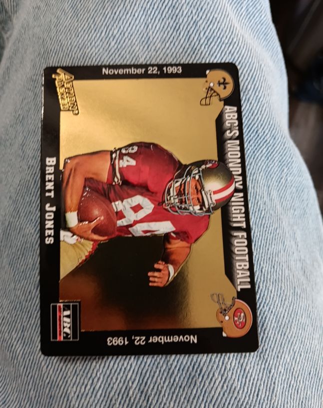 1993 Action Packed ABC's Monday Night Football #84 Brent Jones — front