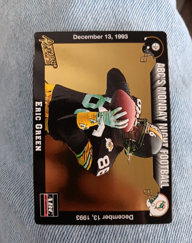 1993 Action Packed Monday Night Football # not visible Eric Green — front