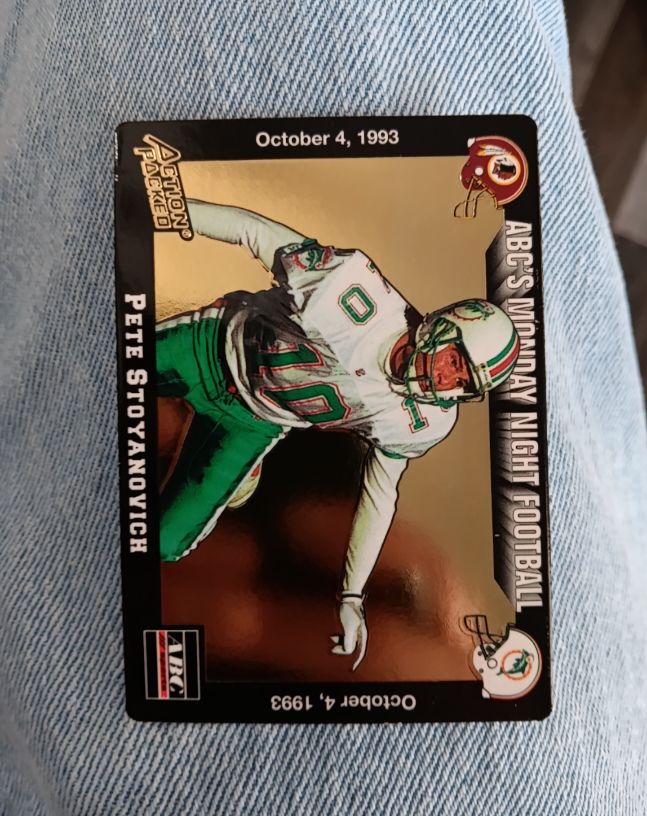 1993 Action Packed Monday Night Football #MN10 Pete Stoyanovich — front
