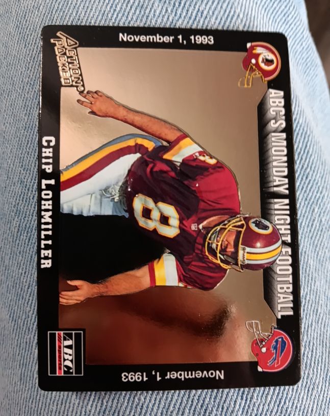 1993 Action Packed Monday Night Football #35 Chip Lohmiller — front