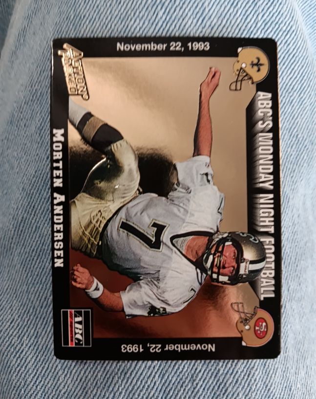 1993 Action Packed Monday Night Football #MN3 Morten Andersen — front