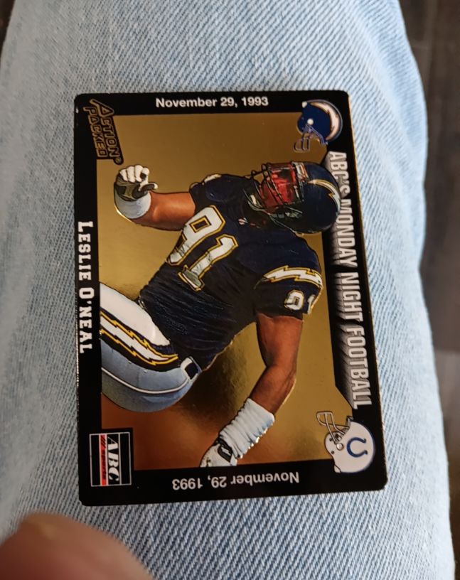 1993 Action Packed Monday Night Football Leslie O'Neal — front