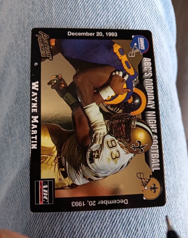 1993 Action Packed Monday Night Football #69 Wayne Martin — front