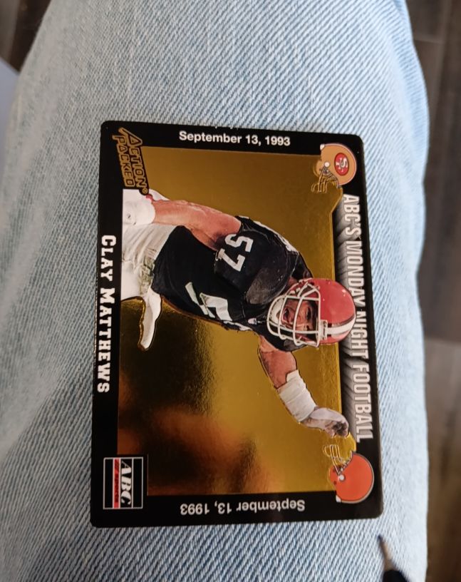 1993 Action Packed Monday Night Football #8 Clay Matthews — front