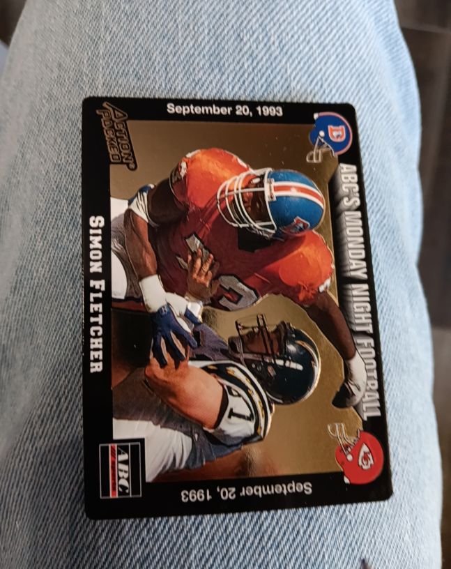 1993 Action Packed Monday Night Football Simon Fletcher — front